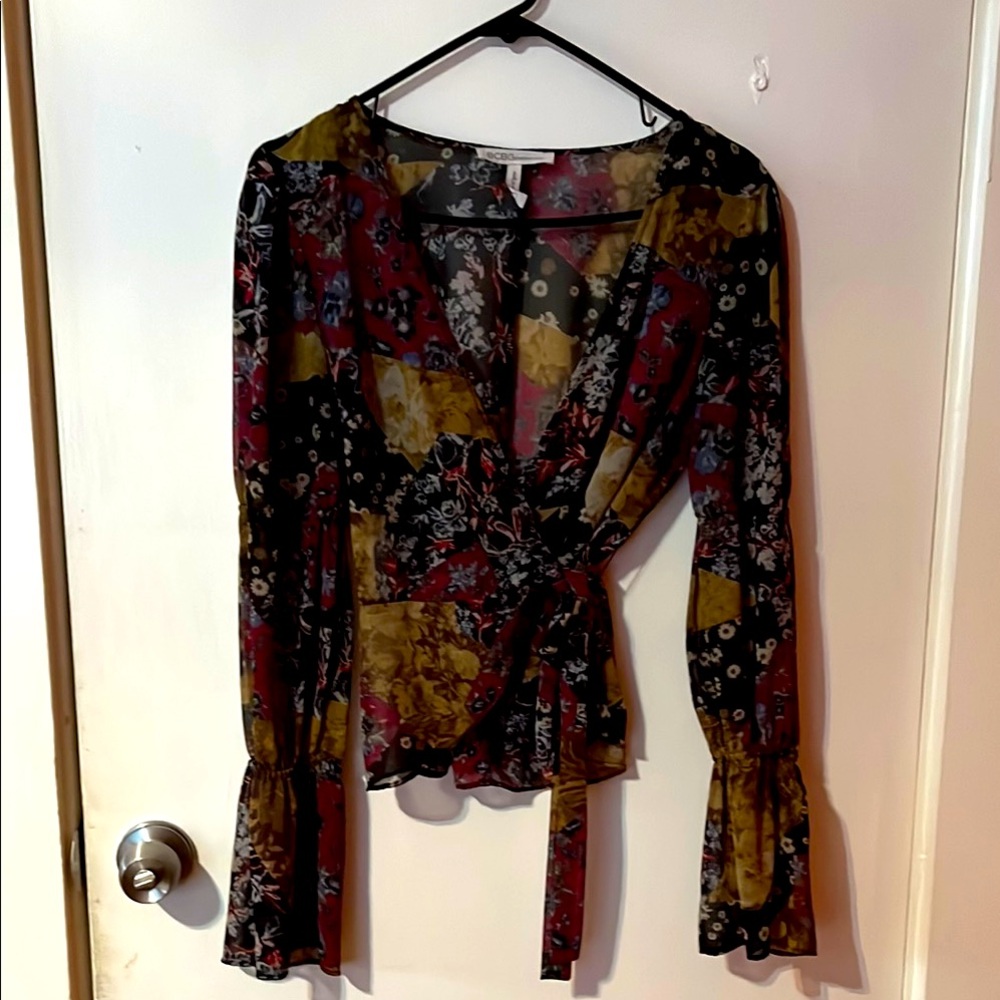 Floral Wrap Blouse - Multicolor
